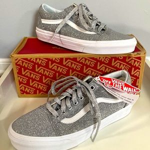 vans unisex old skool textile silver true trainers
